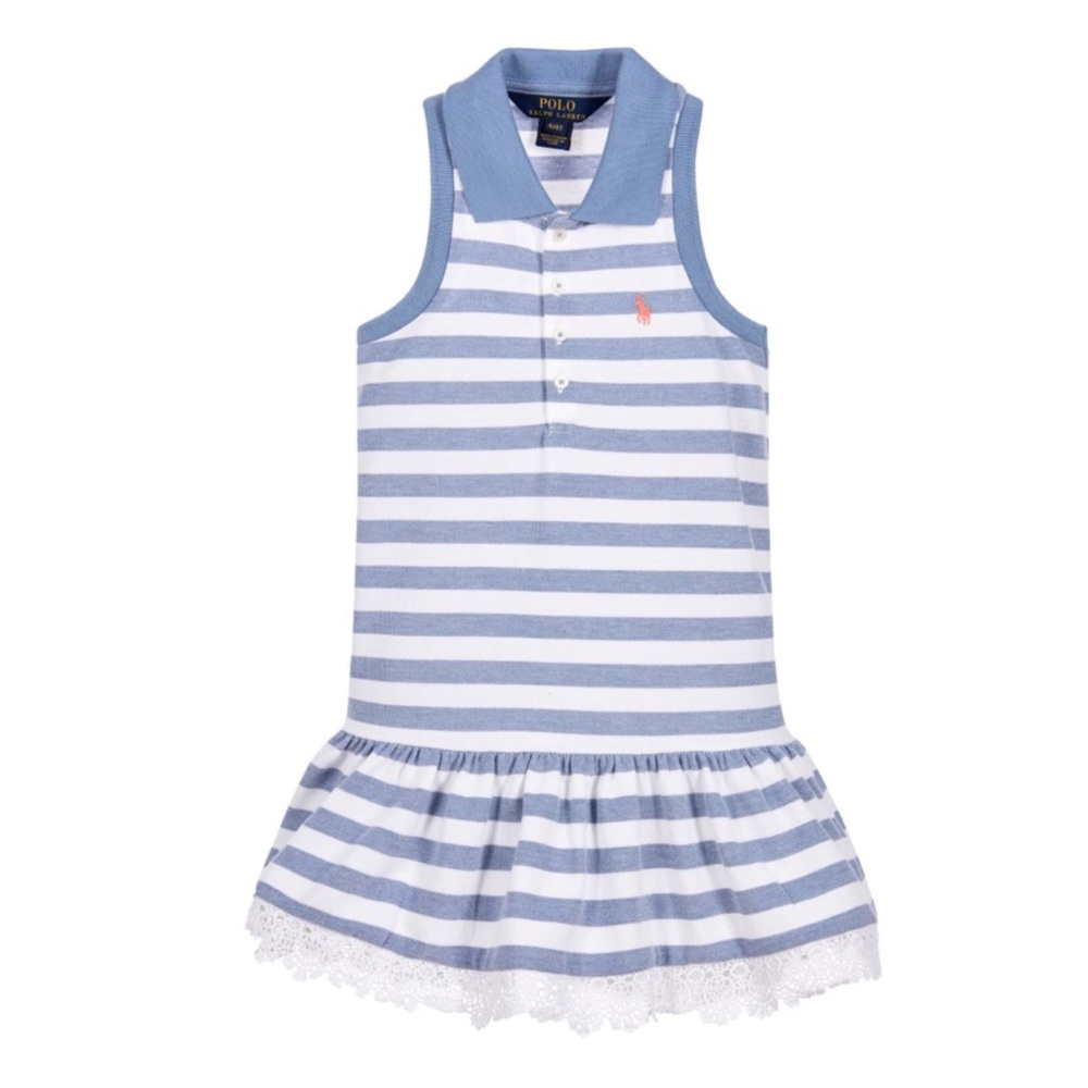 Ralph Lauren Baby Girls Blue Stripe Dress